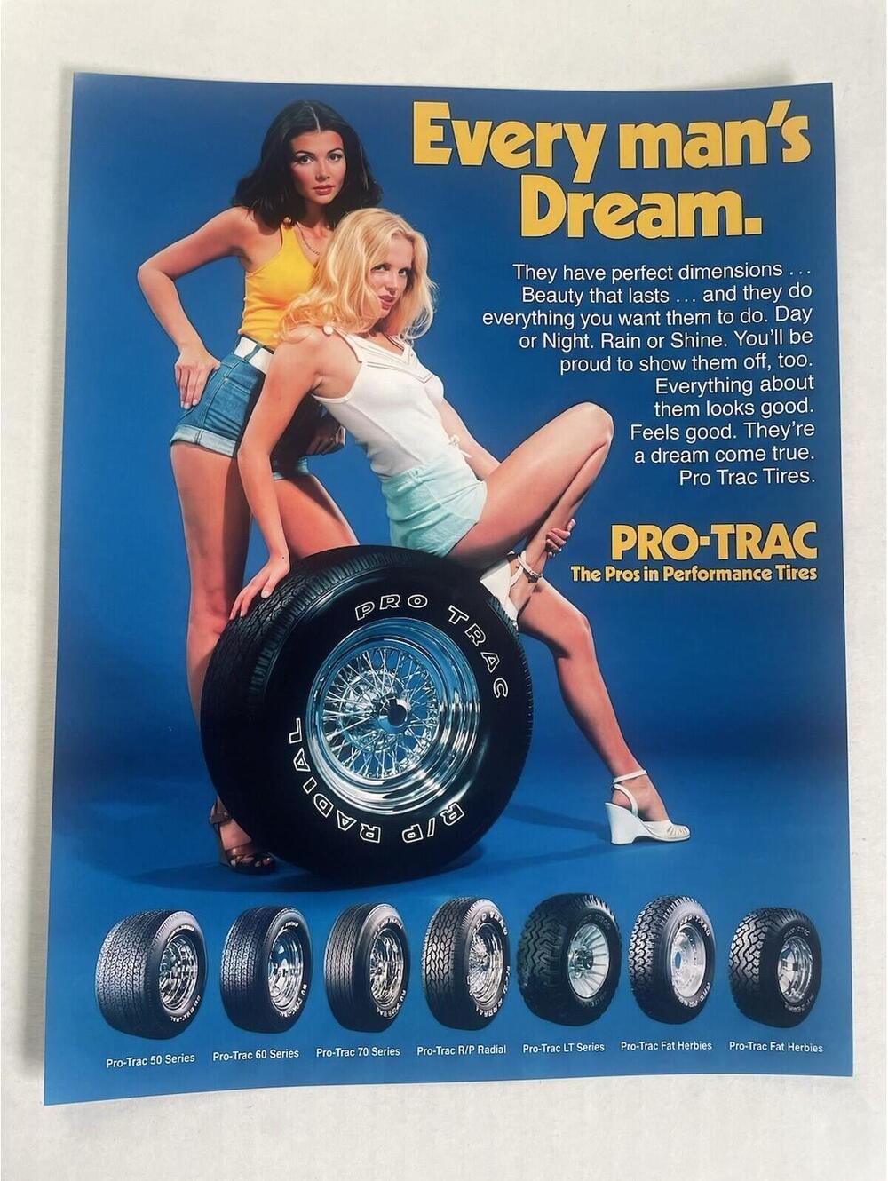 Pro-Trac Tires Performance Paper PRINT Automotive 80s Style 8.5" x 11" Poster